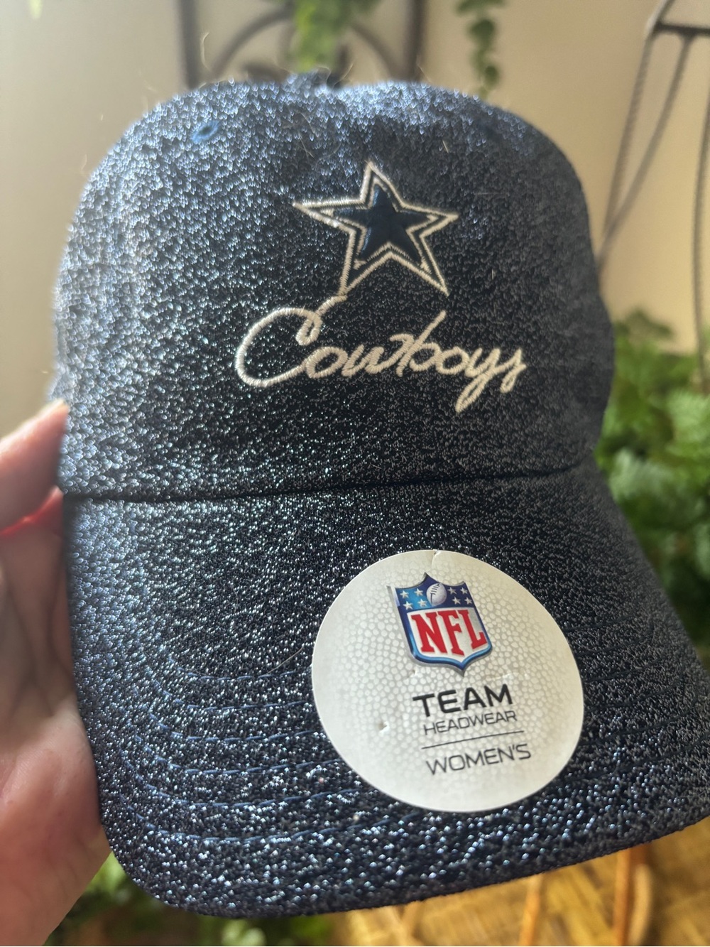 Cowboys Women's Glitter Cap - Navy Blue NFL Team Hat